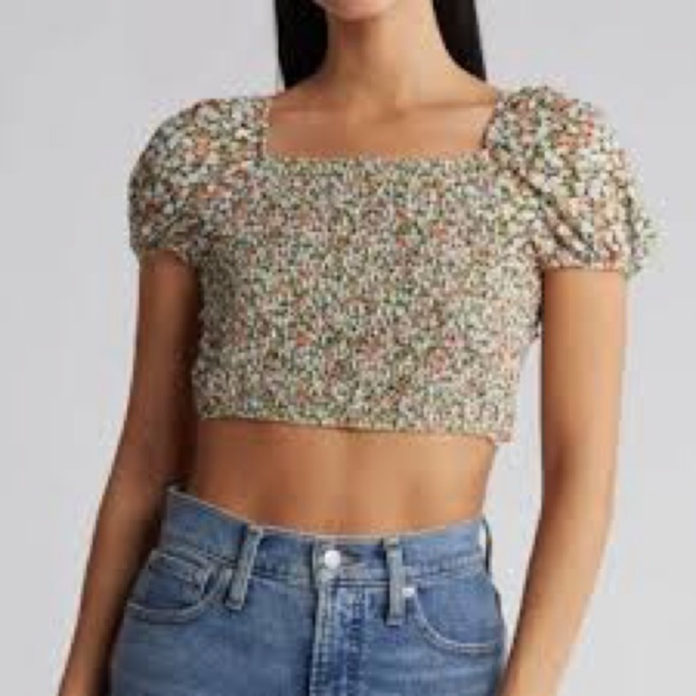Maaji Ditzy Duo Riley Crop Top $128 MSRP Anthropologie Revolve Sz L